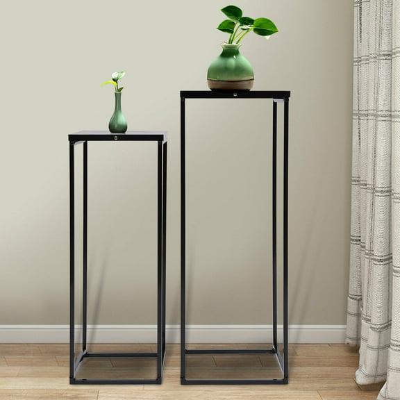 Metal Vase Column Stand 2 Pcs Flower Floor Vase, Wedding Metal Flower Stand, Wedding Flower Stand, Black Centerpieces for Wedding, Column Vases, Wedding Stands for Flowers Metal Plant Stand