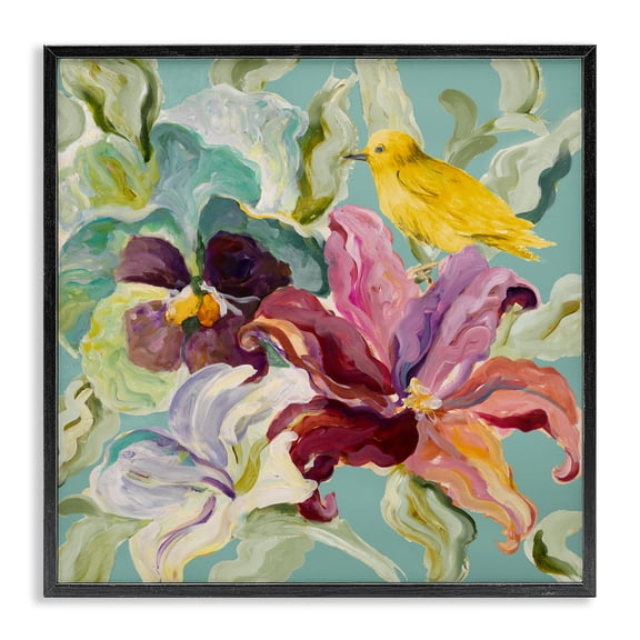 Stupell Industries Lyrical Garden Canary Black Framed Giclee Art, design by Lanie Loreth
