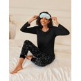 thumbnail image 5 of Ekouaer 2 Pack Womens Pajamas Set Long Sleeve Sleepwear Top and Jogger Pants Lounge Sets Cozy Pjs Loungewear, 5 of 6