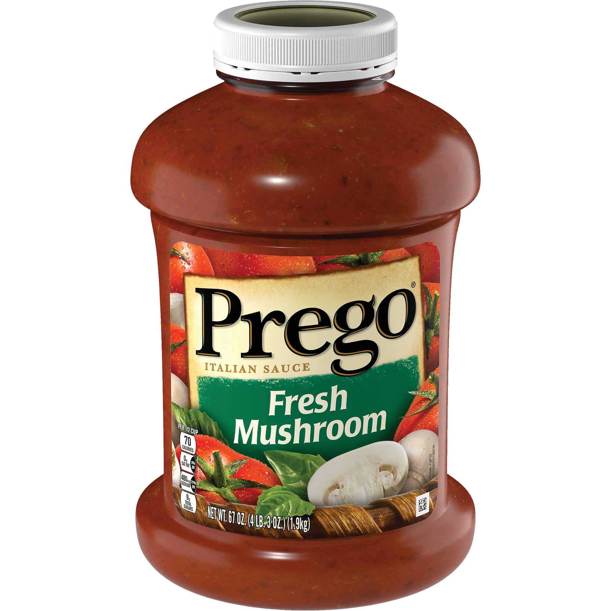 Prego Pasta Sauce, Italian Tomato Sauce with Fresh Mushrooms, 67 Ounce ...