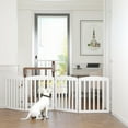 96" Extra Wide 28" Tall Wooden Freestanding Foldable Dog Gate, Pet Gate