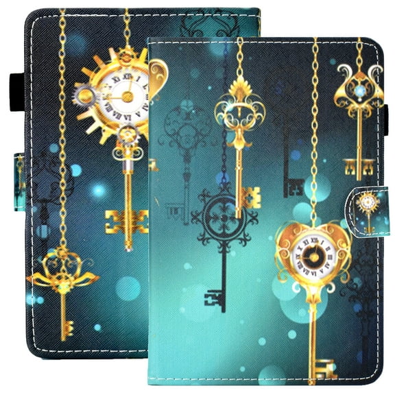 Cute Case for 2021 All-New Kindle Paperwhite E-reader (6.8 Inch, 11th generation) - Flip Folio Cartoon Cover with Card Holders, Slim Lightweight PU Leather/Silicone Composite Case (Antique Clock)