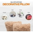 thumbnail image 2 of Cheer Collection Shaggy Long Hair Throw Pillows - Super Soft and Plush Faux Fur Accent Pillows - 20 x 20 inches - Set of 2, 2 of 8