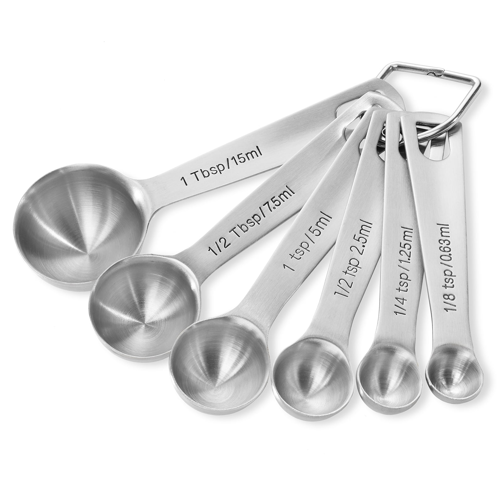Last Confection 6pc Stainless Steel Measuring Spoon Set Teaspoon And Tablespoon Measurements For Dry Spices And Liquid Cooking Baking Ingredients