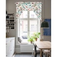 thumbnail image 4 of Boho Flower Swag Valances for Windows, Small Curtains Drapes, Spring Watercolor Paisley Floral Leaf Plant Kitchen Window Curtains Over Sink Window Treatment Valance for Bedroom/Bathroom 56"x36", 4 of 5