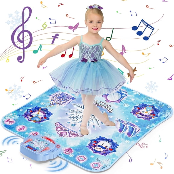 LINXUXIE Dance Play Mat, Kids Electronic Dance Pad Toy with LED Lights, Birthday Gifts for 3 4 5 6 7 8 Year Old