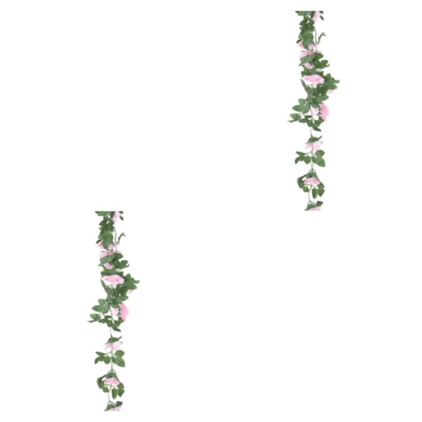 Moyic Plantas de flores de rosas artificiales Simulación de flores colgantes de vid de rosas Decoración para el jardín del banquete de Rosa 230*8 2piezas