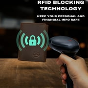 محفظة جلدية Trifold وضع الشبح للرجال مع حجب RFID (بني)