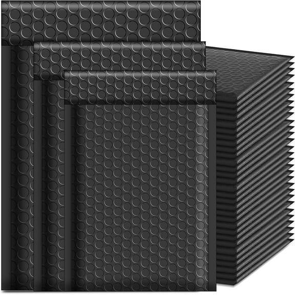 50 Pcs Bubble Mailers,Black Poly Padded Envelopes,Waterproof Self Seal Adhesive Shipping Bags Mailing Envelopes Bubble Padded,Bubble Envelopes for Mailing Shipping Packing Small Business