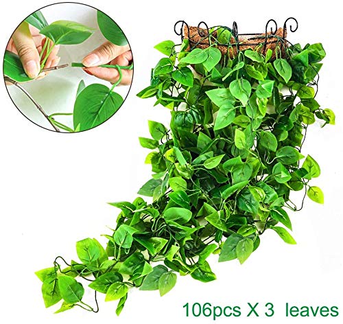 AGEOMET 3pcs Artificial Hanging Plants 3.6ft Fake Ivy Vine, Fake ...