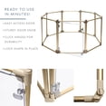 thumbnail image 5 of Front Row Foldable Dog Playpen Pen, Durable Indoor Outdoor Portable Crate Kennel Safe Accessories for Puppy, Cat, Bunny, Pet for Play Exercise Rest with Clear Transparent Panels and Gold Rods, 5 of 8