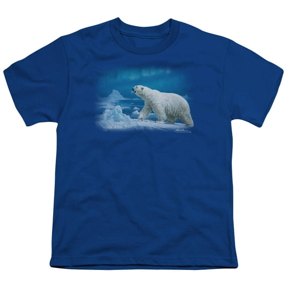Trevco Sportswear WW242-YT-2 Wildlife Nomad of the North Youth Short Sleeve T-Shirt, Royal - Medium