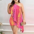 thumbnail image 2 of IROINNID Deals Cocktail Dress for Women Wedding Guest Elegant Off Shoulder Short Sleeve Wedding Printed Wrap Bodycon Ruffle Summer Dresses Cocktail Dress,Hot Pink, 2 of 5