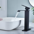 thumbnail image 3 of Cfowner Waterfall Spout Bathroom Faucet, Single Handle Vanity Sink Faucet, Large Water Flow, Easy To Install, 3 of 5