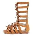 thumbnail image 2 of Odema Kids Girls Zipper Bowknot Strappy Knee-High Gladiator Sandals(Toddler/Little Kid), 2 of 5