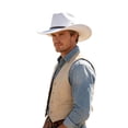 thumbnail image 5 of BELTNOV Men's Classic Western Cowboy Wool Felt Hat Retro Wide Brim Sun Hat with Metal Vents for Outdoor Riding Festival Party Daily Commute White, 5 of 5