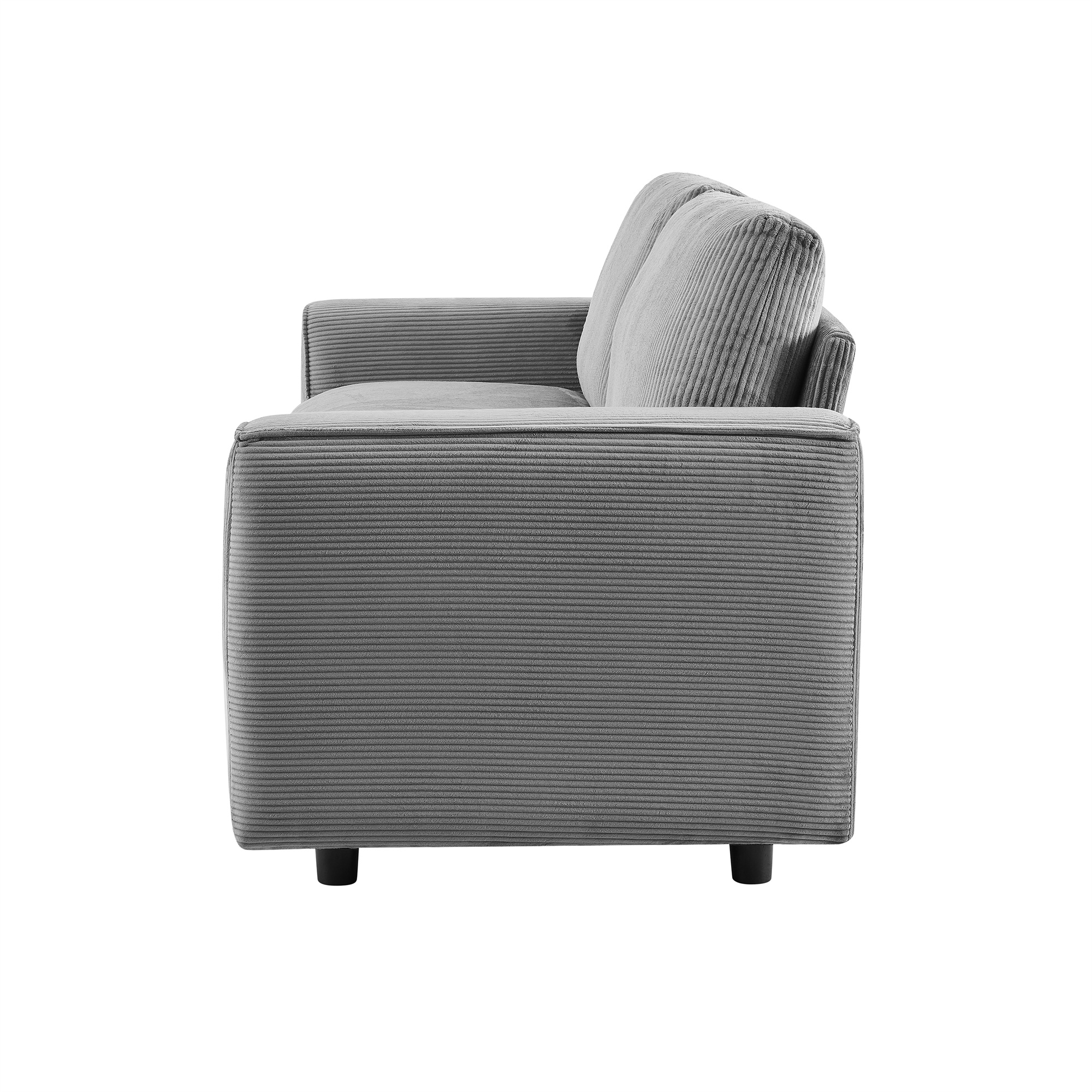 Modern Contemporary Upholstered Corduroy Plush Tufted Loveseat, Grey