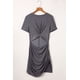 thumbnail image 1 of ABPHQTO Minivestido negro estilo camiseta con cuello redondo y detalles fruncidos para mujer, 1 of 5