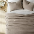 thumbnail image 2 of EVERGRACE Cotton Gauze King Bedspread, Ultra Soft Prewashed Pick Stitch Matelassé Coverlet, Lightweight Textured Oversized King Quilt Bedding Set for All Season, with 2 Shams, Mocha Brown, 2 of 8