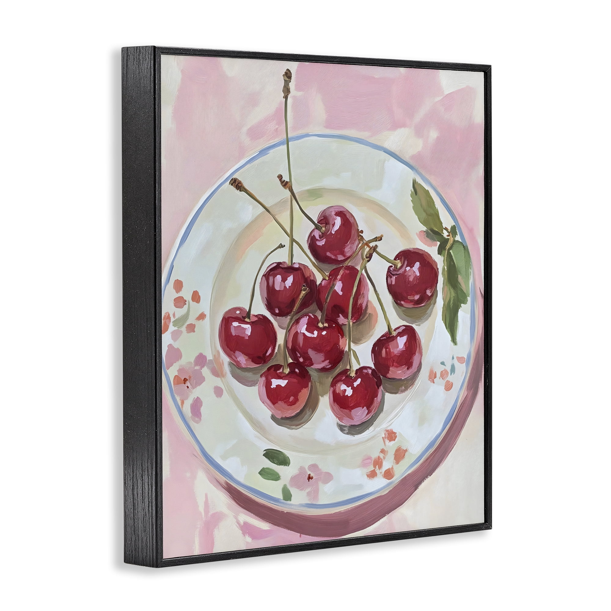 Stupell Industries Plate of Summer Cherries Black Framed Giclee Art, design by The Prints Vibe