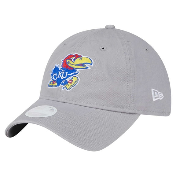 Women's New Era Gray Kansas Jayhawks Logo 9TWENTY Adjustable Hat