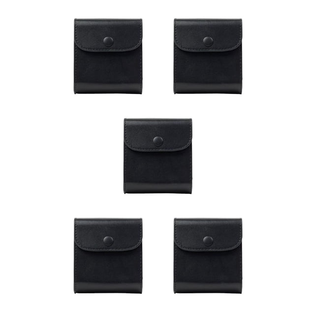 Transemion New Portable Storage Camera Bag Square Camera Photo Sheets Storage Bag Leather Case Replacement For SQ20/SQ10/SQ6/SP-3 Black 5Set
