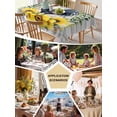 thumbnail image 5 of Sunflowers Rooster Table Cloth, Waterproof Tablecloth for Rectangle Tables, Wooden Watercolor Leaves Retro Art Reusable Washable Fabric Table Cover for Restaurant Kitchen Dining Tables 52"x70", 5 of 9