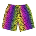thumbnail image 3 of Uemuo Animal Paw Rainbow Pattern Men's Swim Trunks Hawaiian Beach Bathing Suit Swimsuits Beach Quick-Dry Shorts with Pockets-XX-Large, 3 of 9