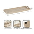 thumbnail image 3 of Kate and Laurel Adhira Carved Decorative Rectangle Tray, 24 x 10, Natural Wood, Traditional Display Tray with Handles and Hand Carved Wooden Pattern, 3 of 11