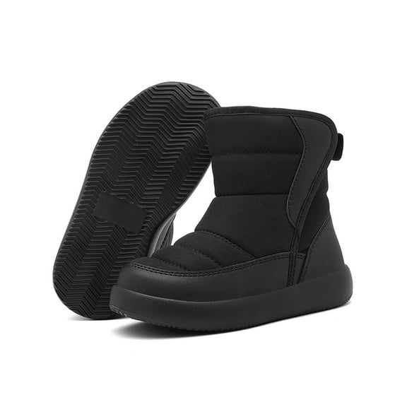 Ulitacool Toddler Girls Boots Children'S Winter Solid Color Boots For Boys And Girls Non Warm Boots With Thickening Durable Soft Feetwear 36 Black