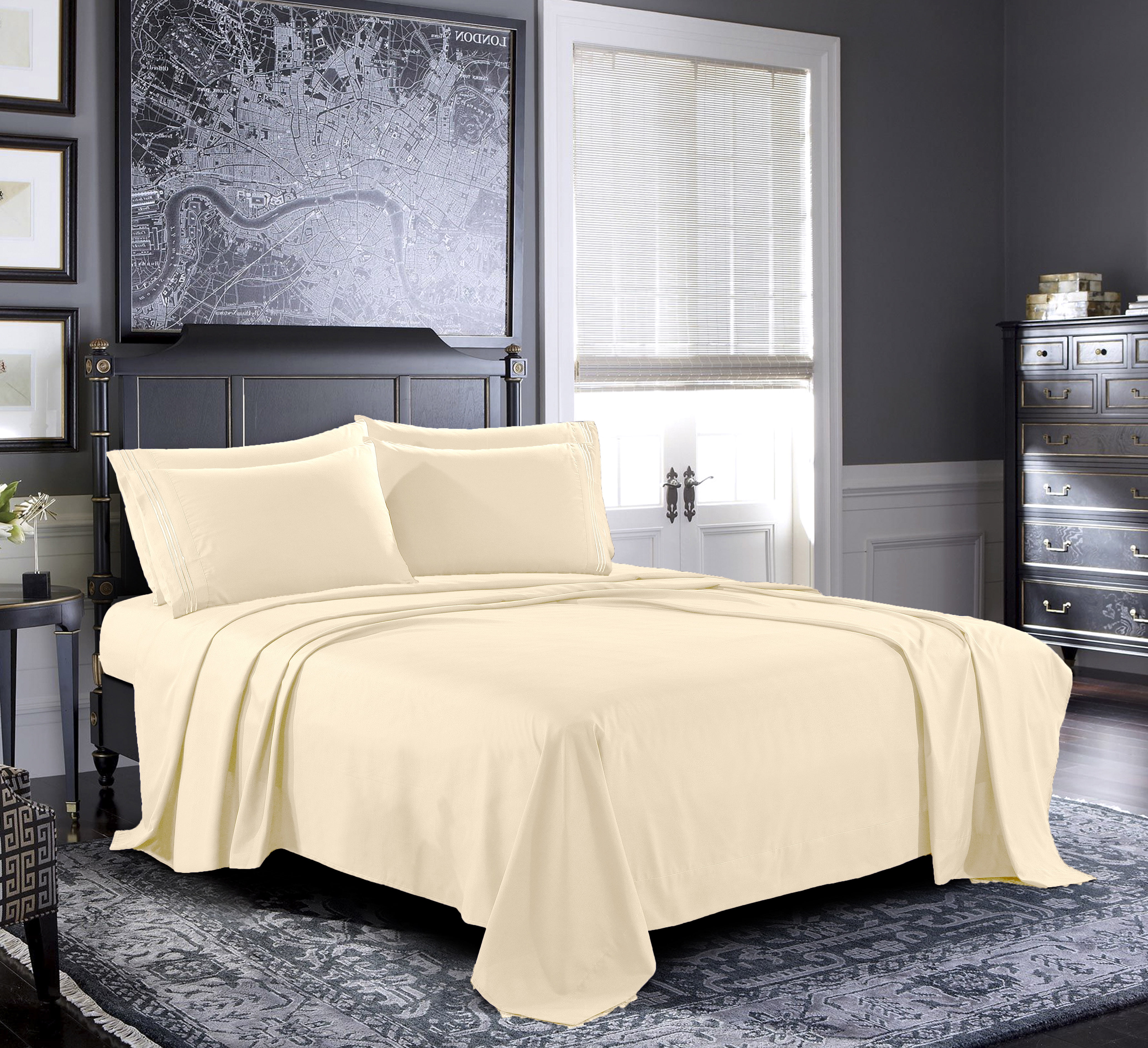 Details about   Luxury 4 PCs Water Bed Sheet Set 1000tc Egyptian Cotton Multi Colors Queen Size 