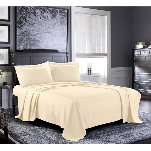 Bed Sheets Set, Microfiber Bedding Set, Deep Pockets, Wrinkle & Fade