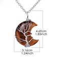 thumbnail image 5 of Collar con colgante de cristal natural con forma de luna y árbol de la vida, colgante de Reiki de piedra natural de cuarzo rosa, 5 of 5