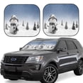 thumbnail image 1 of JUNZAN Snowman And Christmas Tree Pattern Car Windshield Sun Shade | Reflective Sunshade | Foldable 2-Piece Sun Shield Protect Your Car | Fits Sedans, SUVs, Hatchbacks-Large, 1 of 6