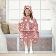 thumbnail image 7 of FORMRS Wearable Blanket Hoodie with Sleeves for Kids Cozy Flannel Sweatshirt, Bunny Love Blooms, 7 of 7