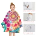 thumbnail image 6 of Colorful Tie Dye Pattern Blanket Hoodies for Kids 6-13YR Oversize Wearable Blanket Hoodies for Boys Girls Teens, 6 of 7