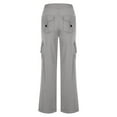 thumbnail image 5 of Spring Savings Womens Pants Oversized Straight Leg Slacks Slim Fit Flared Trousers Pockets Pants Elasticated Solid Color Slacks Plus Size Trousers Wide Leg Pants Bell-Bottomed Slacks, 5 of 7