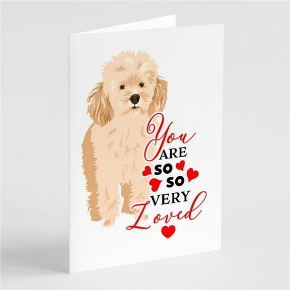 Poodle Toy Apricot #2 so Loved Greeting Cards and Envelopes Pack of 8 7 in x 5 in