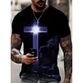 thumbnail image 3 of Camiseta De Manga Corta Con Cuello Redondo Con Estampado De Nubes Y Cruzadas Para Hombre, Camisetas Gráficas, Pijama, 3 of 4
