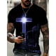 thumbnail image 3 of Camiseta De Manga Corta Con Cuello Redondo Con Estampado De Nubes Y Cruzadas Para Hombre, Camisetas Gráficas, Pijama, 3 of 4