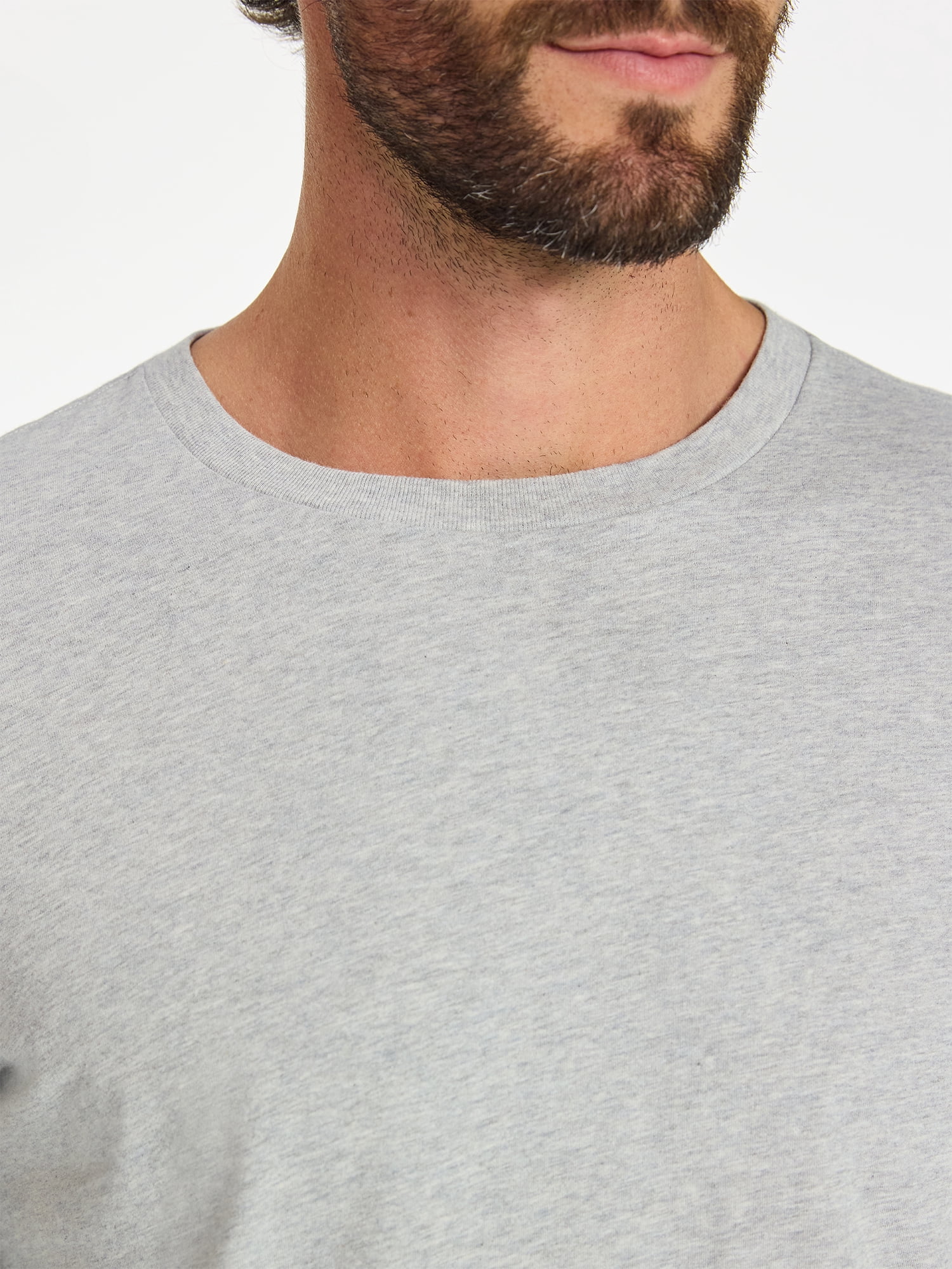 (3 pack) George Men's & Big Men's Relaxed Fit Cotton Crewneck T-Shirt with Long Sleeves, Size XS-3XL