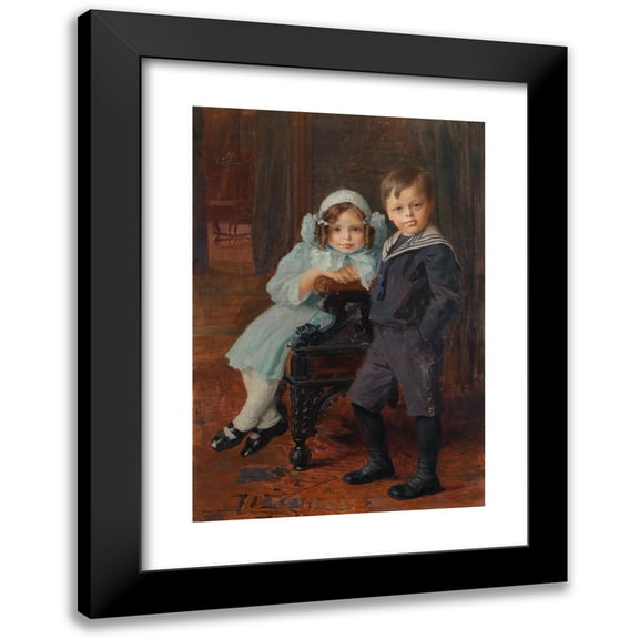 Hans Larwin 11x14 Black Modern Framed Museum Art Print Titled - Siblings