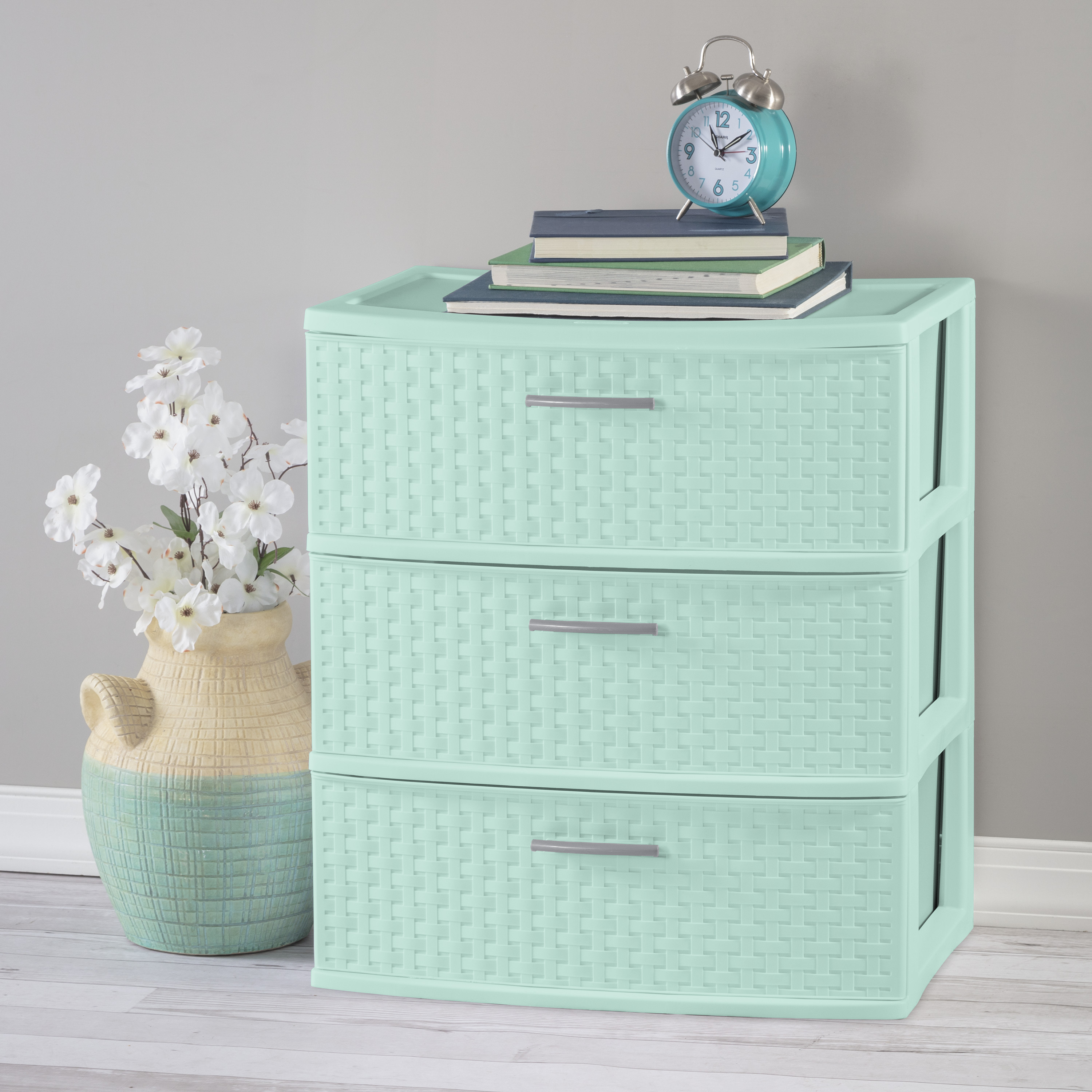 Sterilite 3 Drawer Wide Weave Tower Classic Mint - image 4 of 9