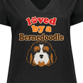 thumbnail image 4 of Inktastic Bernedoodle Dog Lover Women's Plus Size V-Neck T-Shirt, 4 of 5