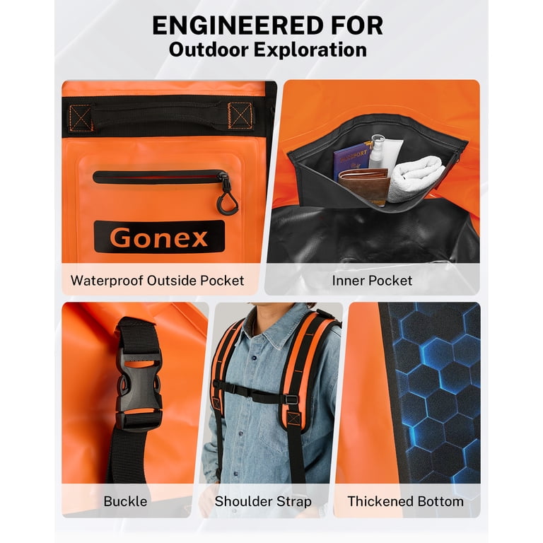 Gonex 120-Liter Waterproof Duffel Bag, Orange photo 5