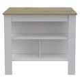 thumbnail image 3 of Nmkwnr Kitchen Island Table with 3 Open Shelves, White, 3 of 5