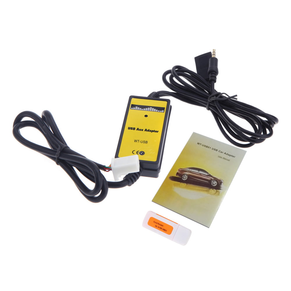 Auto Car USB Aux-in Adapter MP3 Radio Interface for Toyota 2*6Pin Walmart.com