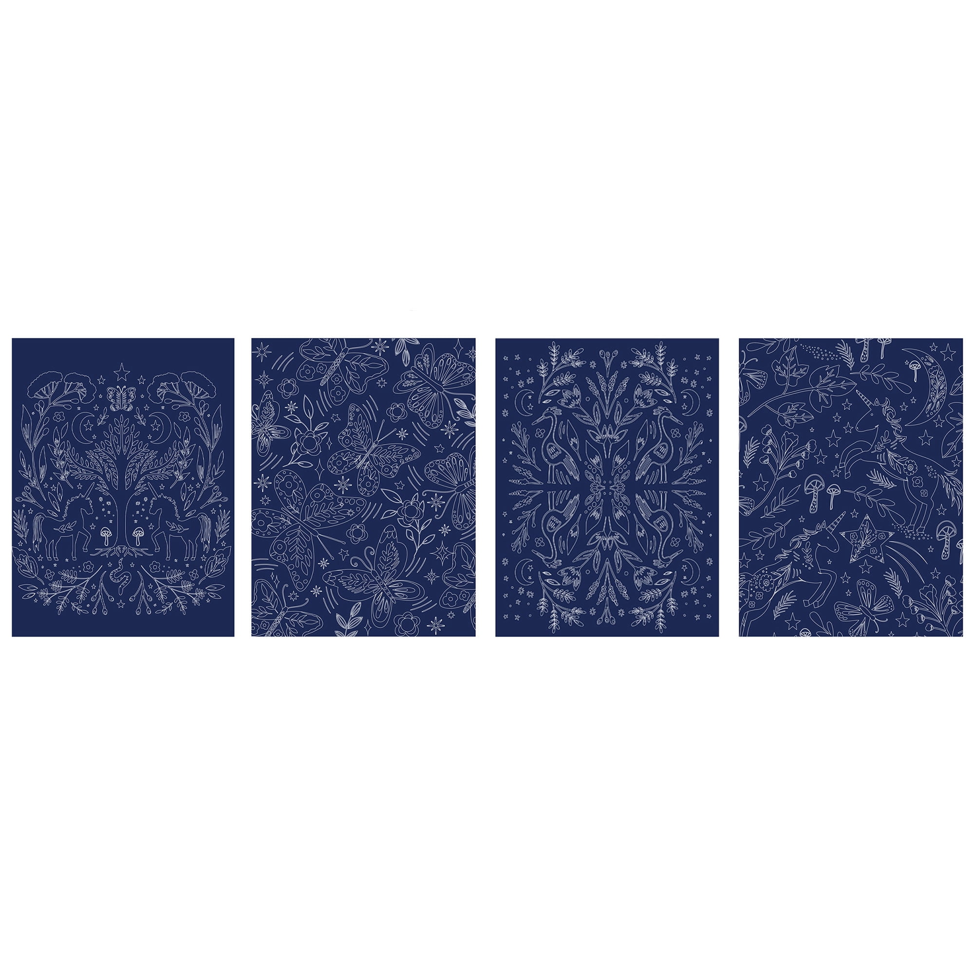 Brea Reese: Scratch Art Paper Pad - Enchanted Wood - 2 Each of 7 Designs, Foil Accents, Dual-Tip Stylus & Brush, Easy-to-Frame 6x8 Pages, Adult Craft