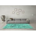 thumbnail image 3 of Ahgly Company Indoor Rectangle Abstract Turquoise Blue Modern Area Rugs, 3' x 5', 3 of 4