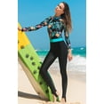 thumbnail image 5 of Charmo Women Half-Zipper Floral One Piece Surfing Wetsuit with Bra, 5 of 6